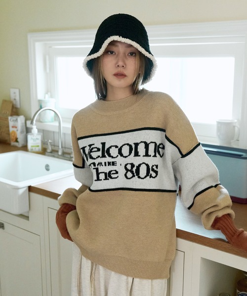 UNE MANSION（ユヌマンション）の「【2023F/W新作アイテム】【小顔効果抜群】バイカラープードルウールニットバケットハット帽子（ハット・レディース・アイボリー/ブラック/ベージュ・ONE SIZE）」の5枚目の写真