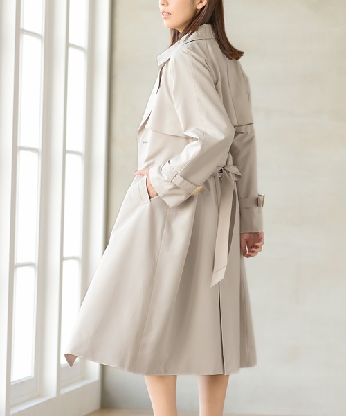 Honeys（ハニーズ）の「撥水加工トレンチコート（トレンチコート・レディース・ネイビー/ダークベージュ/ピンク系その他/ライトベージュ・S/M/L/LL/3L）」の12枚目の写真