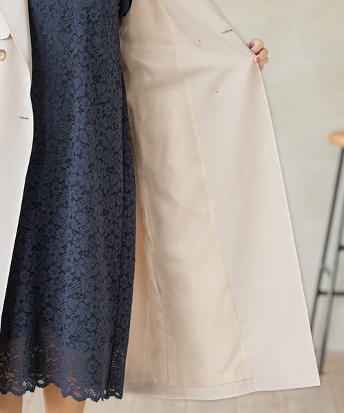 Honeys（ハニーズ）の「撥水加工トレンチコート（トレンチコート・レディース・ネイビー/ダークベージュ/ピンク系その他/ライトベージュ・S/M/L/LL/3L）」の9枚目の写真