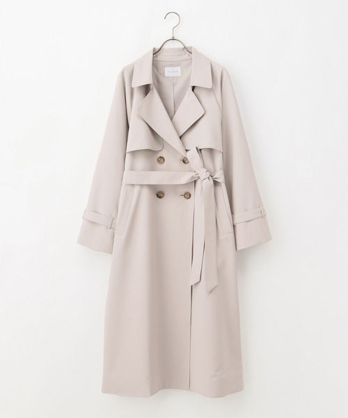 Honeys（ハニーズ）の「撥水加工トレンチコート（トレンチコート・レディース・ネイビー/ダークベージュ/ピンク系その他/ライトベージュ・S/M/L/LL/3L）」の17枚目の写真