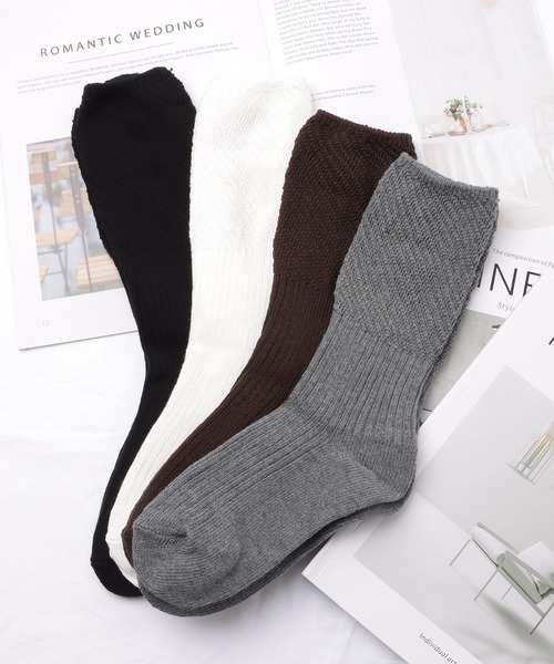 日本製　ルーズソックス150cm 4足セット 60cm2足セット 二人分 ルーズソックス 靴下 通学 コスプレの通販