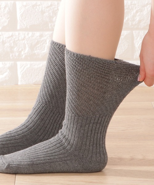 セール】【4足セット】メッシュドッキングクルー丈ルーズ