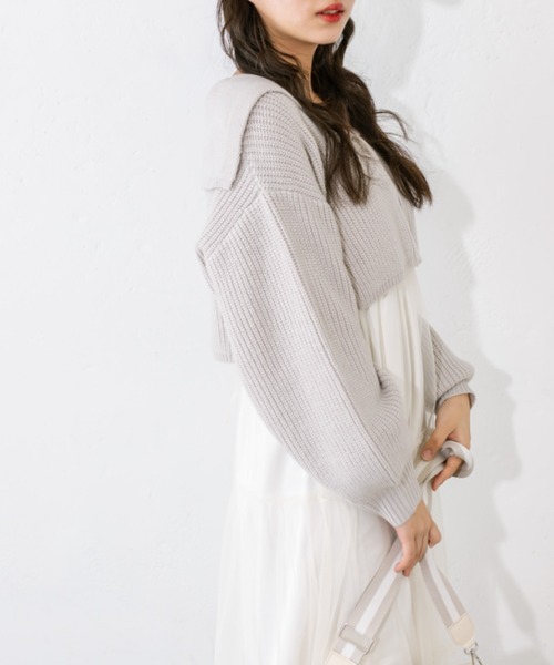 OLIVE des OLIVE（オリーブデオリーブ）の「チュールキャミ×ニットセットワンピ　1041090010（ワンピース・レディース・ミント/チャコールグレー/オフホワイト・FREE）」の10枚目の写真