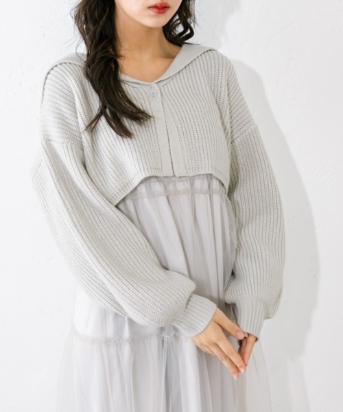 OLIVE des OLIVE（オリーブデオリーブ）の「チュールキャミ×ニットセットワンピ　1041090010（ワンピース・レディース・ミント/チャコールグレー/オフホワイト・FREE）」の16枚目の写真