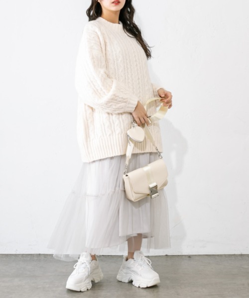 OLIVE des OLIVE（オリーブデオリーブ）の「チュールキャミ×ニットセットワンピ　1041090010（ワンピース・レディース・ミント/チャコールグレー/オフホワイト・FREE）」の19枚目の写真