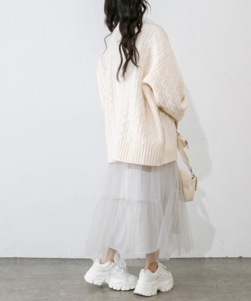 OLIVE des OLIVE（オリーブデオリーブ）の「チュールキャミ×ニットセットワンピ　1041090010（ワンピース・レディース・ミント/チャコールグレー/オフホワイト・FREE）」の20枚目の写真