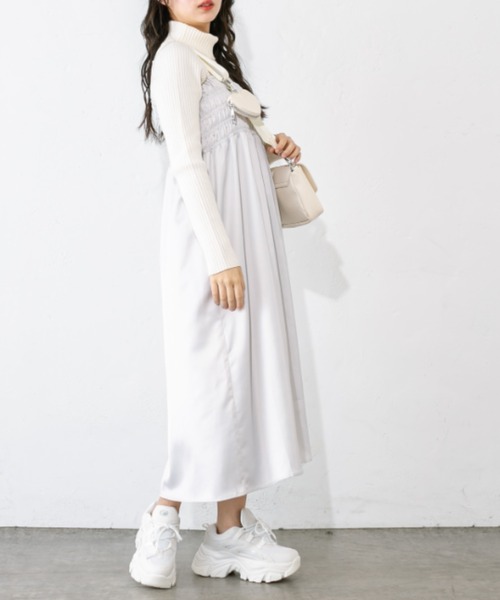 OLIVE des OLIVE（オリーブデオリーブ）の「チュールキャミ×ニットセットワンピ　1041090010（ワンピース・レディース・ミント/チャコールグレー/オフホワイト・FREE）」の22枚目の写真