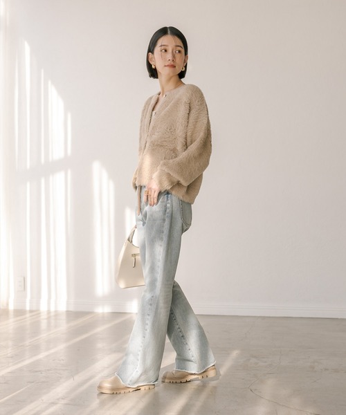 RIVE DROITE（リヴドロワ）の「ラメフェザー2WAYカーデ（カーディガン/ボレロ・レディース・チャコールグレー/ベージュ・FREE）」の15枚目の写真