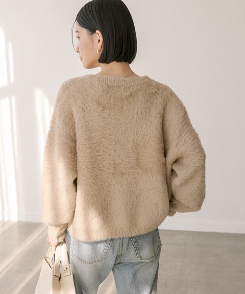 RIVE DROITE（リヴドロワ）の「ラメフェザー2WAYカーデ（カーディガン/ボレロ・レディース・チャコールグレー/ベージュ・FREE）」の19枚目の写真