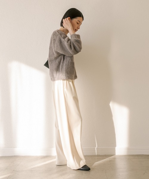 RIVE DROITE（リヴドロワ）の「ラメフェザー2WAYカーデ（カーディガン/ボレロ・レディース・チャコールグレー/ベージュ・FREE）」の5枚目の写真