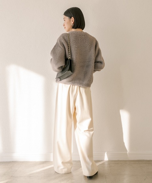 RIVE DROITE（リヴドロワ）の「ラメフェザー2WAYカーデ（カーディガン/ボレロ・レディース・チャコールグレー/ベージュ・FREE）」の6枚目の写真
