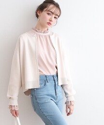 couture brooch | 【2024春新作】パール調トリミングカーディガン(カーディガン/ボレロ)