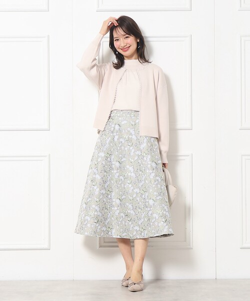 couture brooch(クチュールブローチ)の「◆【2024春新作】パール調トリミングカーディガン(カーディガン/ボレロ・レディース・アイボリー/ブラック/ピンク・42/38)」の5枚目の写真