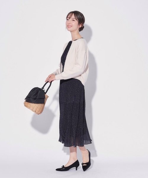 couture brooch(クチュールブローチ)の「◆【2024春新作】パール調トリミングカーディガン(カーディガン/ボレロ・レディース・アイボリー/ブラック/ピンク・42/38)」の16枚目の写真