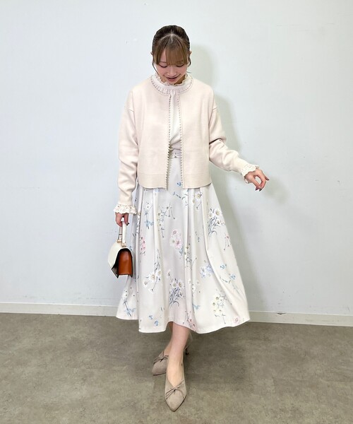 couture brooch(クチュールブローチ)の「◆【2024春新作】パール調トリミングカーディガン(カーディガン/ボレロ・レディース・アイボリー/ブラック/ピンク・42/38)」の21枚目の写真