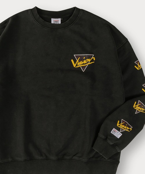 VISION STREET WEAR（ヴィジョンストリートウェア）の「【VISION STREET WEAR/ヴィジョンストリートウェア】スノーウォッシュ加工ヴィンテージスウェット/ビッグシルエット（スウェット・メンズ・ブラック/ブラック系その他2/ブラック系その他・XL/L/M）」の3枚目の写真