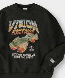 【VISION STREET WEAR/ヴィジョンストリートウェア】スノーウォッシュ加工ヴィンテージスウェット/ビッグシルエット