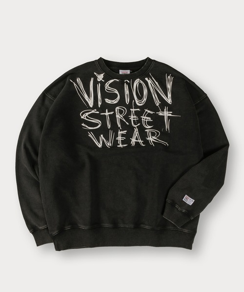 VISION STREET WEAR（ヴィジョンストリートウェア）の「【VISION STREET WEAR/ヴィジョンストリートウェア】スノーウォッシュ加工ヴィンテージスウェット/ビッグシルエット（スウェット・メンズ・ブラック/ブラック系その他2/ブラック系その他・XL/L/M）」の6枚目の写真