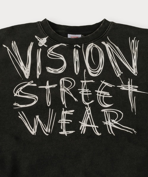 VISION STREET WEAR（ヴィジョンストリートウェア）の「【VISION STREET WEAR/ヴィジョンストリートウェア】スノーウォッシュ加工ヴィンテージスウェット/ビッグシルエット（スウェット・メンズ・ブラック/ブラック系その他2/ブラック系その他・XL/L/M）」の11枚目の写真