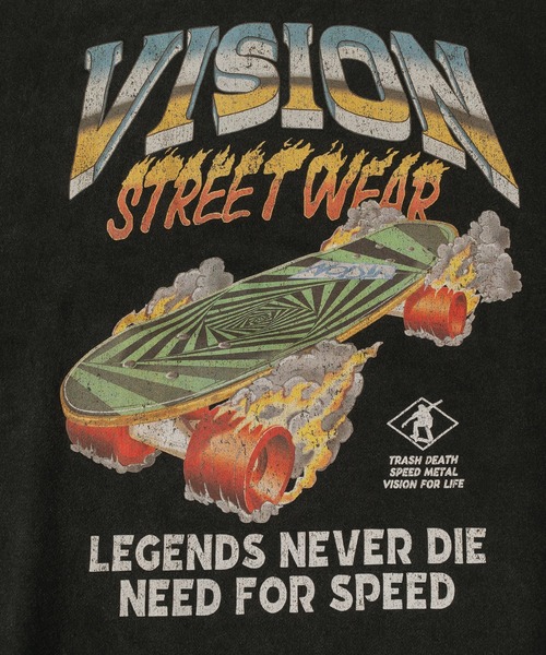 VISION STREET WEAR（ヴィジョンストリートウェア）の「【VISION STREET WEAR/ヴィジョンストリートウェア】スノーウォッシュ加工ヴィンテージスウェット/ビッグシルエット（スウェット・メンズ・ブラック/ブラック系その他2/ブラック系その他・XL/L/M）」の13枚目の写真
