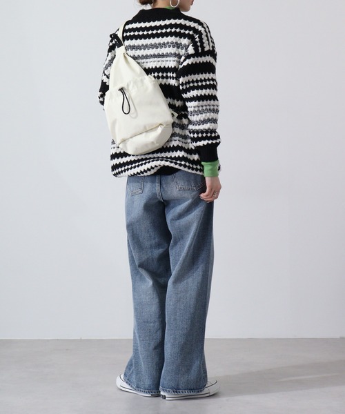 Legato Largo(レガートラルゴ)の「Legato Largo ドロストバッグ クロスボディバッグ(ボディバッグ/ウエストポーチ・レディース・アイボリー/ブラック/グレー・FREE)」の21枚目の写真