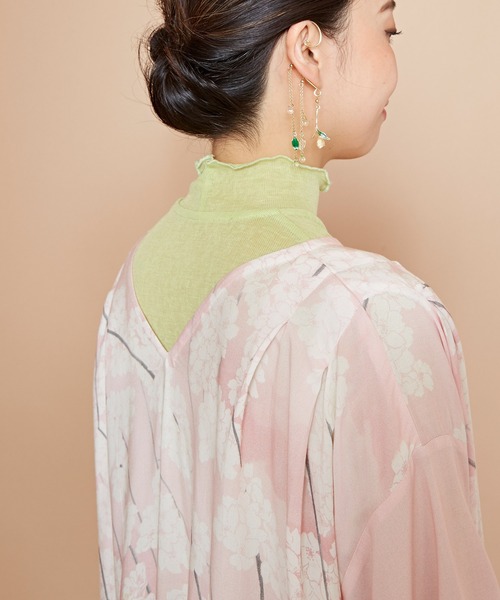 カヤ（カヤ）の「【カヤ】春霞トップス（Tシャツ/カットソー・レディース・ライトパープル/ライトグリーン/ライトピンク/スミクロ・FREE）」の8枚目の写真