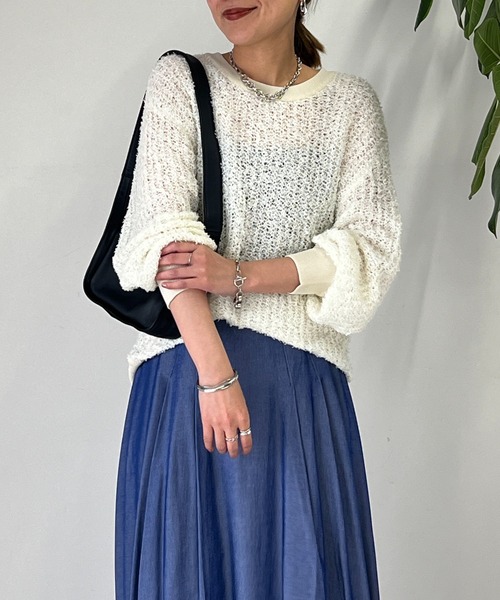 un dix cors（アンディコール）の「《WEB限定》ペーパーヤーンプルオーバー（ニット/セーター・レディース・アイボリー/グレー・FREE）」の20枚目の写真