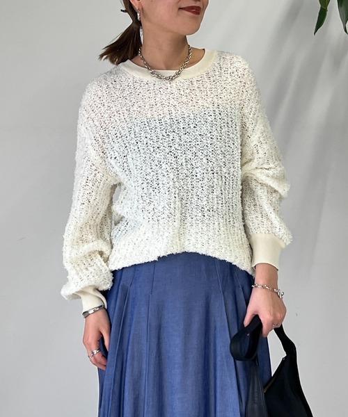 un dix cors（アンディコール）の「《WEB限定》ペーパーヤーンプルオーバー（ニット/セーター・レディース・アイボリー/グレー・FREE）」の19枚目の写真