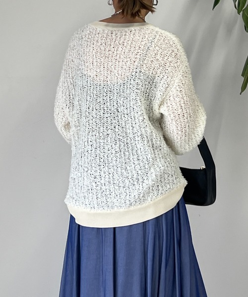 un dix cors（アンディコール）の「《WEB限定》ペーパーヤーンプルオーバー（ニット/セーター・レディース・アイボリー/グレー・FREE）」の21枚目の写真