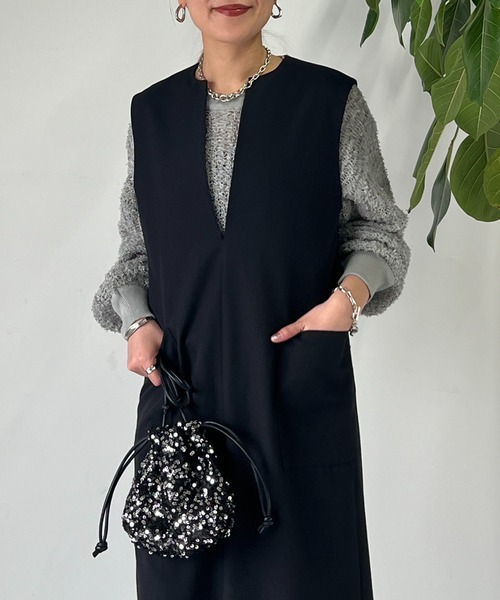 un dix cors（アンディコール）の「《WEB限定》ペーパーヤーンプルオーバー（ニット/セーター・レディース・アイボリー/グレー・FREE）」の12枚目の写真