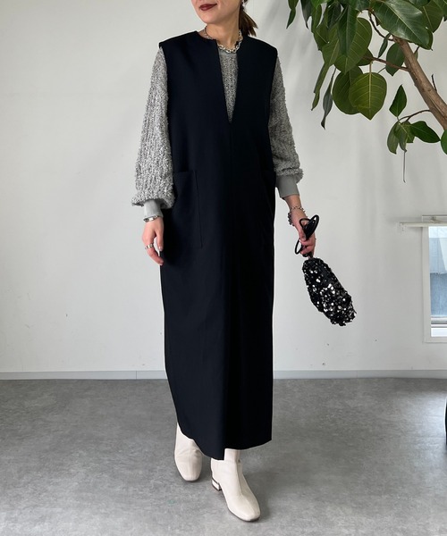 un dix cors（アンディコール）の「《WEB限定》ペーパーヤーンプルオーバー（ニット/セーター・レディース・アイボリー/グレー・FREE）」の4枚目の写真