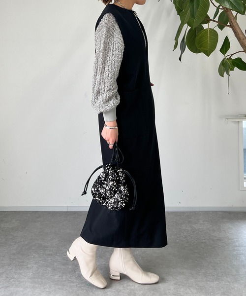 un dix cors（アンディコール）の「《WEB限定》ペーパーヤーンプルオーバー（ニット/セーター・レディース・アイボリー/グレー・FREE）」の6枚目の写真