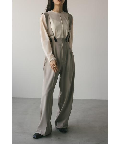 STYLEMIXER（スタイルミキサー）の「マニッシュサスペンダーパンツ（その他パンツ・レディース・グレー/ライトベージュ・MEDIUM/SMALL）」の2枚目の写真