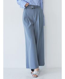 ハイウエストタックワイドパンツ