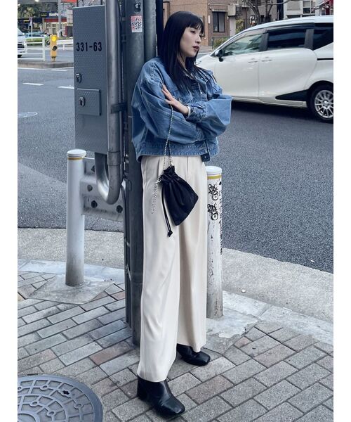 MURUA（ムルーア）の「ハイウエストタックワイドパンツ（その他パンツ・レディース・ライトグリーン/アイボリー/グレー/ブルー・2/1）」の22枚目の写真