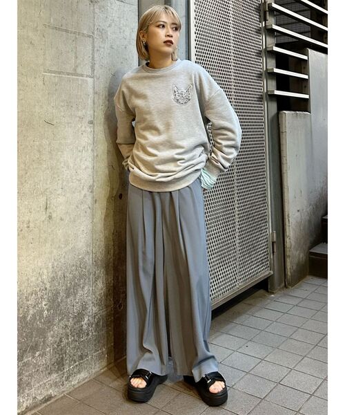 MURUA（ムルーア）の「ハイウエストタックワイドパンツ（その他パンツ・レディース・ライトグリーン/アイボリー/グレー/ブルー・2/1）」の16枚目の写真