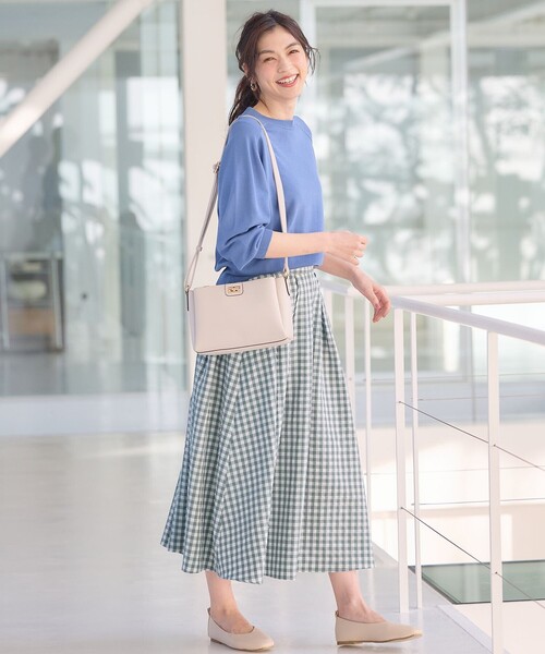 ANY（エニィ）の「【ウエストゴム】ギンガムフレアスカート（スカート・レディース・ネイビー系5/ブラック系5/グリーン系5・2/3）」の15枚目の写真