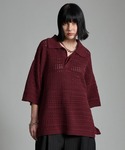 VELNUS（ベルナス）の「【VELNUS】Watermark knitting loose Half Sleeve knit polo shirt/透かし編みルーズ半袖ニットポロシャツ（ポロシャツ・L）」
