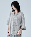 VELNUS（ベルナス）の「【VELNUS】Watermark knitting loose Half Sleeve knit polo shirt/透かし編みルーズ半袖ニットポロシャツ（ポロシャツ・L）」