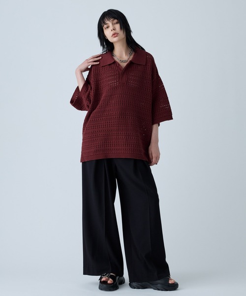 【美品】Russeluno ラッセルノ メッシュ切り替えアンダーシャツ ルチャ niko and ｜ラッセル透かし編み柄シャツ | Rakuten Fashion