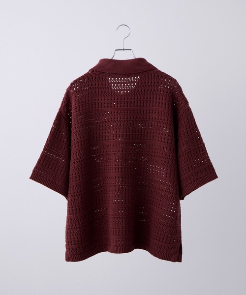 【完売人気商品】VELNUS＆CIASENCE 透かし編みニットポロセット VELNUS ポロシャツ 「VELNUS」Watermark knitting loose Half