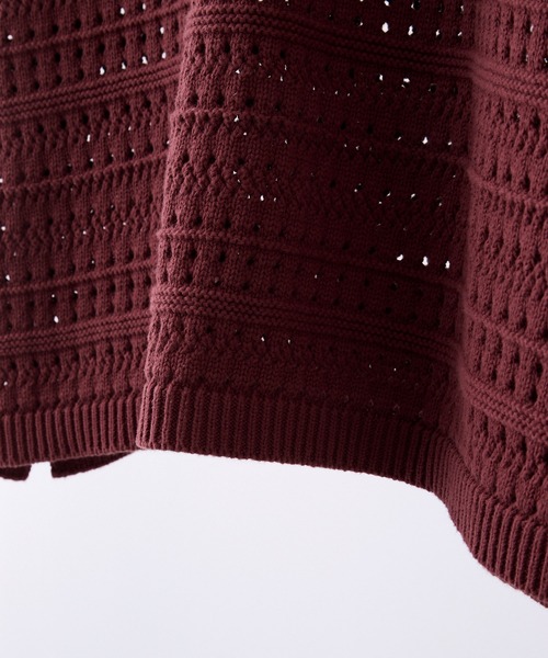 VELNUS(ベルナス)の「【VELNUS】Watermark knitting loose Half Sleeve knit polo shirt/透かし編みルーズ半袖ニットポロシャツ(ポロシャツ・メンズ・ブルー/チャコールグレー/ブラック/ライトグレー/ダークブラウン/ワイン/クリーム・L/M/S)」の9枚目の写真