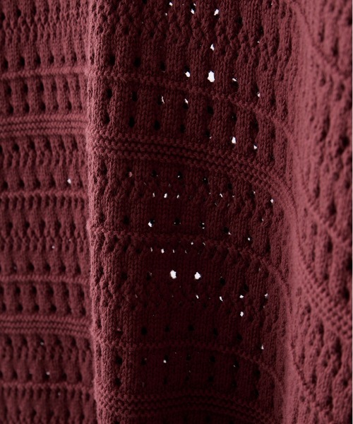 VELNUS(ベルナス)の「【VELNUS】Watermark knitting loose Half Sleeve knit polo shirt/透かし編みルーズ半袖ニットポロシャツ(ポロシャツ・メンズ・ブルー/チャコールグレー/ブラック/ライトグレー/ダークブラウン/ワイン/クリーム・L/M/S)」の14枚目の写真