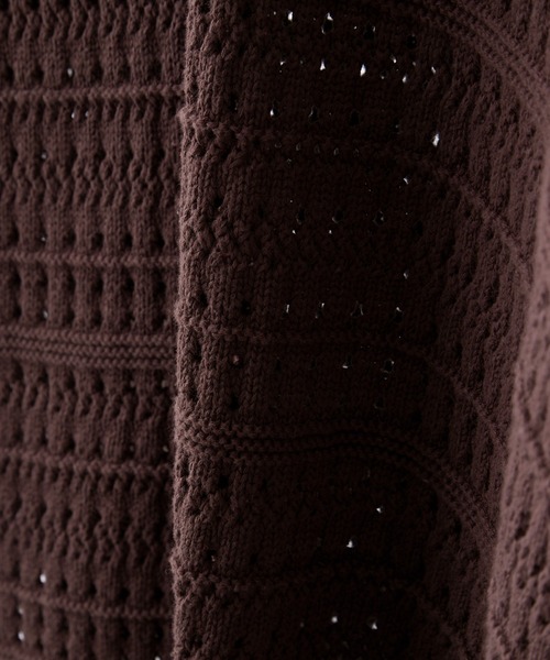 VELNUS(ベルナス)の「【VELNUS】Watermark knitting loose Half Sleeve knit polo shirt/透かし編みルーズ半袖ニットポロシャツ(ポロシャツ・メンズ・ブルー/チャコールグレー/ブラック/ライトグレー/ダークブラウン/ワイン/クリーム・L/M/S)」の16枚目の写真