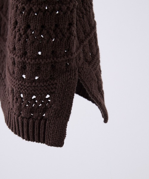 VELNUS(ベルナス)の「【VELNUS】Watermark knitting loose Half Sleeve knit polo shirt/透かし編みルーズ半袖ニットポロシャツ(ポロシャツ・メンズ・ブルー/チャコールグレー/ブラック/ライトグレー/ダークブラウン/ワイン/クリーム・L/M/S)」の12枚目の写真