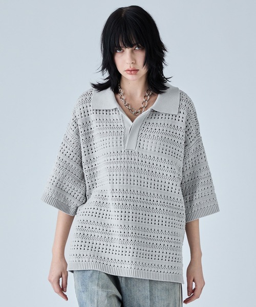 AOYAMA 【洋服の青山】ニットポロシャツ レディース 春夏用