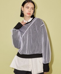 casane | チュールドッキングプルオーバー(スウェット)