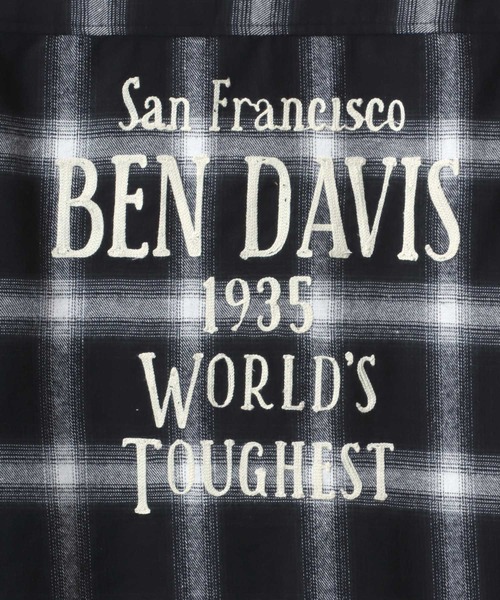 BEN DAVIS(ベンデイビス)の「BEN DAVIS/ベンデイビス OMBRE LS SHIRT/オーバーサイズ 起毛 オンブレチェック バックチェーン刺繍 オープンカラーシャツ/ネルシャツ(シャツ/ブラウス・メンズ・ブルー/ブラック/ブラウン・XL/L/M)」の12枚目の写真