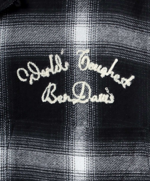 BEN DAVIS(ベンデイビス)の「BEN DAVIS/ベンデイビス OMBRE LS SHIRT/オーバーサイズ 起毛 オンブレチェック バックチェーン刺繍 オープンカラーシャツ/ネルシャツ(シャツ/ブラウス・メンズ・ブルー/ブラック/ブラウン・XL/L/M)」の11枚目の写真