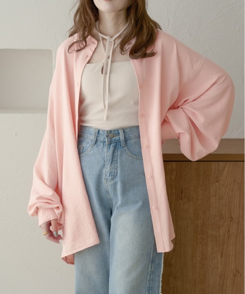 Ambre Neige（アンブルネージュ）の「volume sleeve band collar shirt / 袖ボリュームバンドカラーシャツ（シャツ/ブラウス・レディース・アイボリー/ブラック/ベビーピンク/オフホワイト/ライトグリーン・FREE）」の5枚目の写真